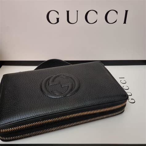 gucci soho document holder|GUCCI Pebbled Calfskin Soho Document Holder Black.